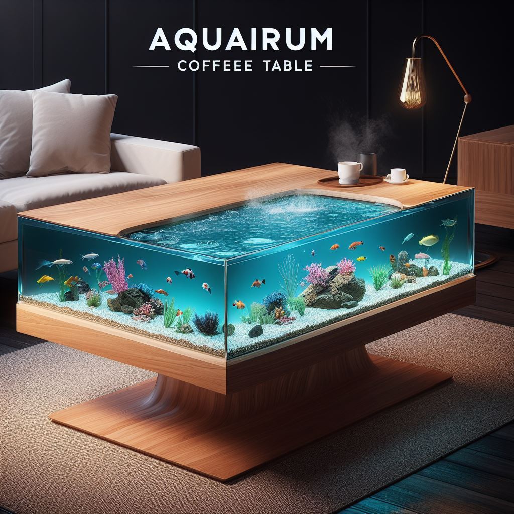 Explore the elegance of unique aquarium coffee tables