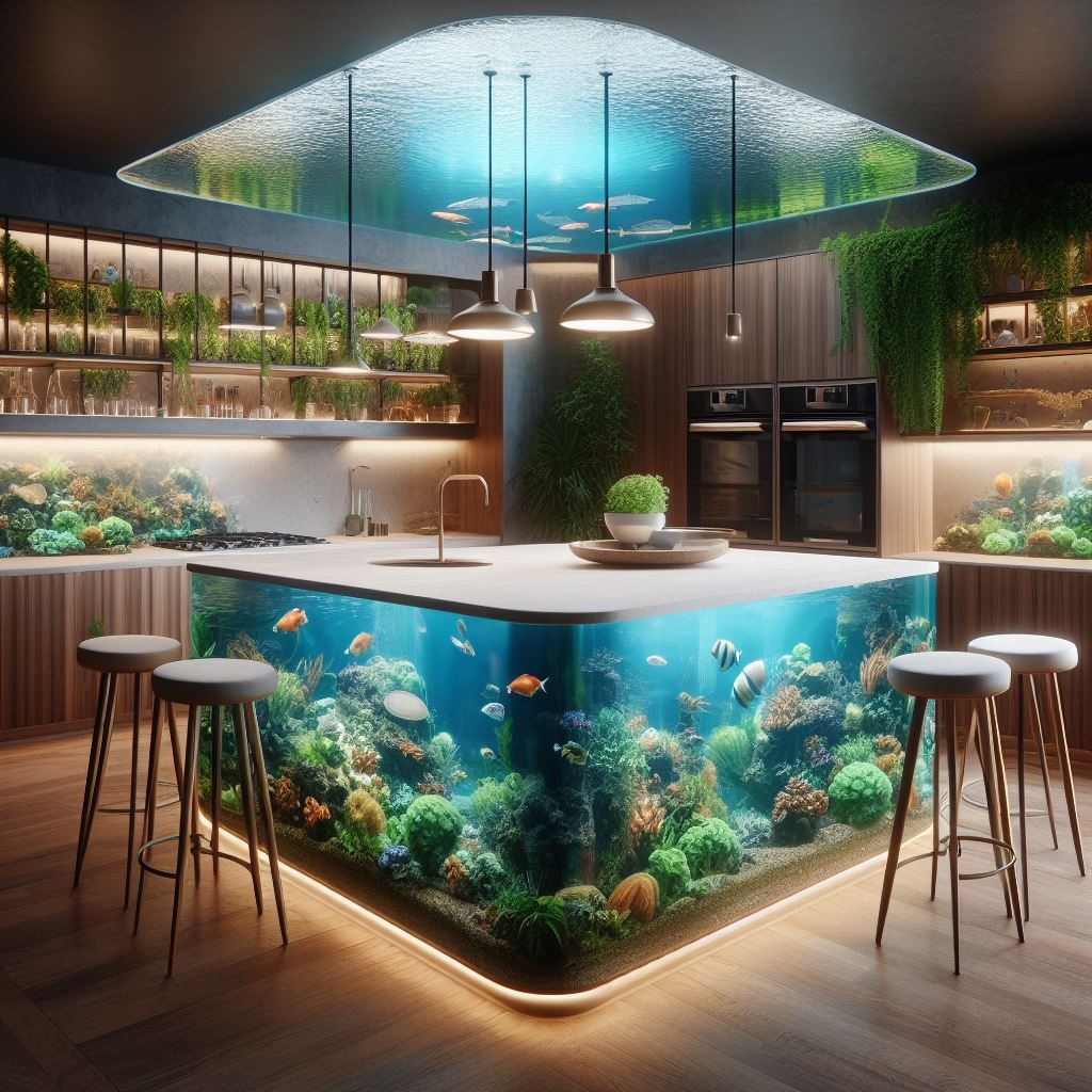 Benefits of having an aquarium kitchen island