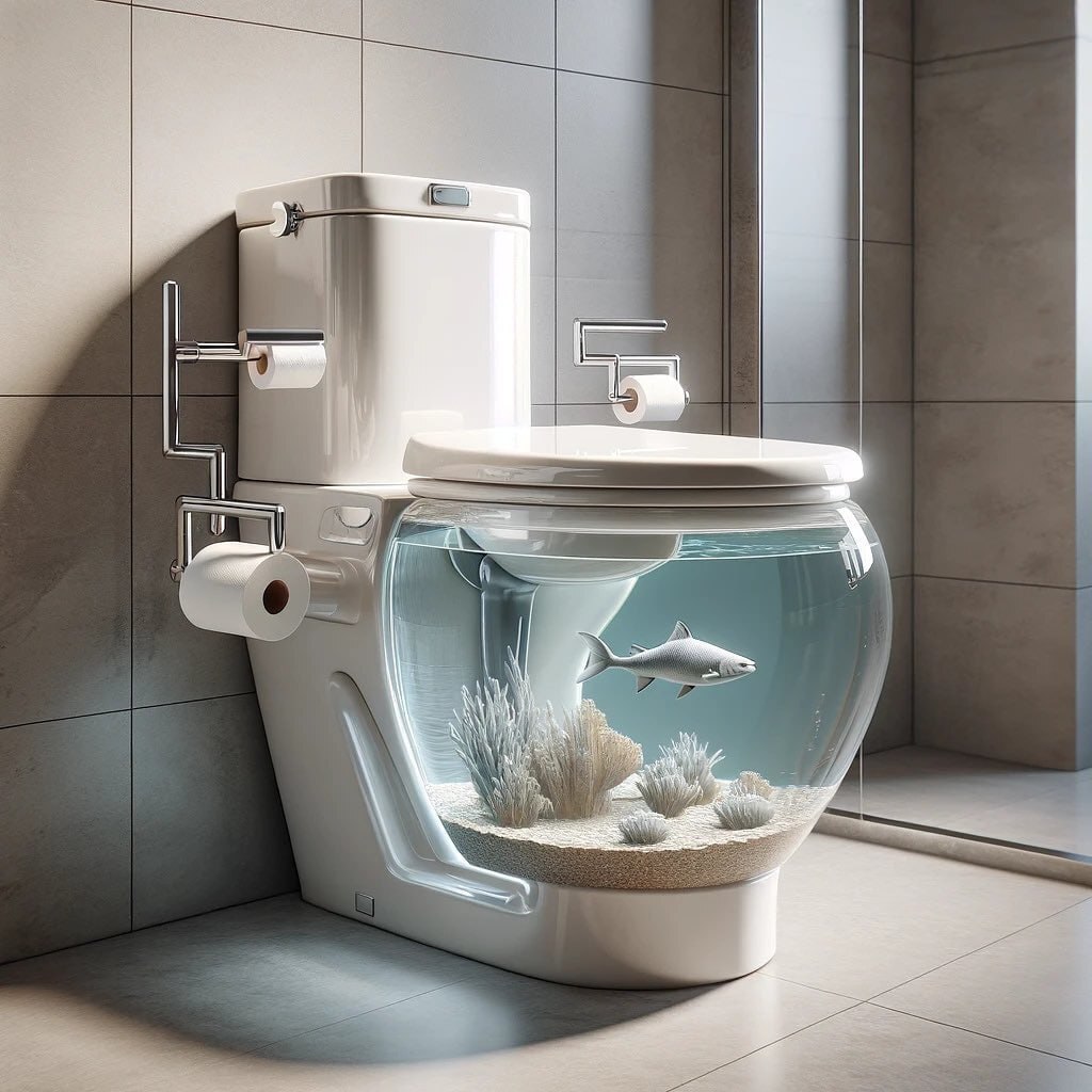 The aquarium toilet is a unique concept